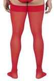 CandyMan 99533 Men's Mesh Thigh Highs Color Red