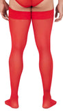 CandyMan 99533 Men's Mesh Thigh Highs Color Red