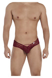 CandyMan 99535 Men's Underwear Bow & Lace Jockstrap Color Burgundy