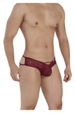 CandyMan 99535 Men's Underwear Bow & Lace Jockstrap Color Burgundy
