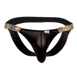 CandyMan Men's Underwear 99536X Bikini Jockstrap Color Black-Animal Print