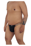 CandyMan Men's Underwear 99536X Bikini Jockstrap Color Black-Animal Print