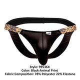 CandyMan Men's Underwear 99536X Bikini Jockstrap Color Black-Animal Print