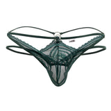 CandyMan Men's Underwear 99547 Double Thongs Color Hunter Green