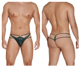 CandyMan Men's Underwear 99547 Double Thongs Color Hunter Green