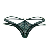 CandyMan Men's Underwear 99547 Double Thongs Color Hunter Green