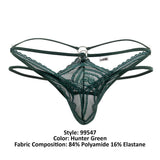 CandyMan Men's Underwear 99547 Double Thongs Color Hunter Green