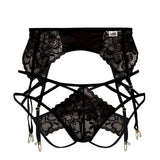 CandyMan 99550 Men's Underwear Lace Garter-Jockstrap Outfit Color Black