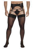 CandyMan 99550 Men's Underwear Lace Garter-Jockstrap Outfit Color Black