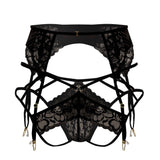 CandyMan 99550 Men's Underwear Lace Garter-Jockstrap Outfit Color Black