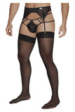 CandyMan 99550 Men's Underwear Lace Garter-Jockstrap Outfit Color Black