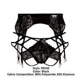 CandyMan 99550 Men's Underwear Lace Garter-Jockstrap Outfit Color Black