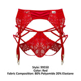 CandyMan 99550 Men's Underwear Lace Garter-Jockstrap Outfit Color Red