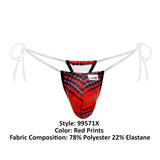CandyMan Men's Underwear 99571X Invisible Micro G-String Color Red Prints