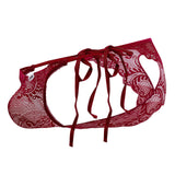 CandyMan Men's Underwear 99579 Lace Heart Bikini Color Burgundy