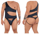 CandyMan Men's Underwear 99597X One Shoulder Bodysuit Color Black