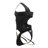 CandyMan Men's Underwear 99597X One Shoulder Bodysuit Color Black