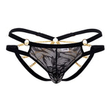 CandyMan Men's Underwear 99598 Lace and Chain Bikini Color Black