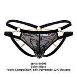 CandyMan Men's Underwear 99598 Lace and Chain Bikini Color Black