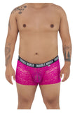 CandyMan Men's Underwear 99616X Trouble Maker Lace Trunks Color Pink
