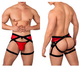 CandyMan Men's Underwear 99623 Garter Jockstrap Color Red