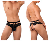 CandyMan Men's Underwear 99627 Lace Jockstrap Color Black