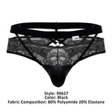 CandyMan Men's Underwear 99627 Lace Jockstrap Color Black