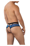 CandyMan Men's Underwear 99627 Lace Jockstrap Color Blue