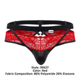 CandyMan Men's Underwear 99627 Lace Jockstrap Color Red