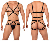 CandyMan Men's Underwear 99635 Harness Two Piece Set Color Black