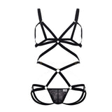 CandyMan Men's Underwear 99635 Harness Two Piece Set Color Black