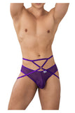 CandyMan Men's Underwear 99640 Mesh Thongs Color Purple