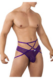 CandyMan Men's Underwear 99640 Mesh Thongs Color Purple