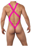 CandyMan Men's Underwear 99643 Mesh Bodysuit Color Hot Pink