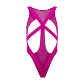 CandyMan Men's Underwear 99643 Mesh Bodysuit Color Hot Pink
