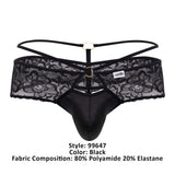 CandyMan Men's Underwear 99647 Lace Thongs Color Black