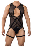 CandyMan Men's Underwear 99650 Mesh Bodysuit Color Black