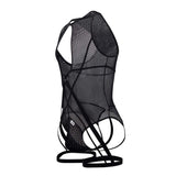 CandyMan Men's Underwear 99650 Mesh Bodysuit Color Black