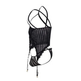 CandyMan 99654 Men's Underwear Two Piece Set Color Black Mesh