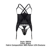 CandyMan 99654 Men's Underwear Two Piece Set Color Black Mesh
