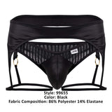 CandyMan Men's Underwear 99655 Garter Thongs Color Black