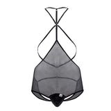 CandyMan Men's Underwear 99662X Tulle Bodysuit Color Black