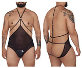 CandyMan Men's Underwear 99662X Tulle Bodysuit Color Black