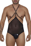 CandyMan Men's Underwear 99662X Tulle Bodysuit Color Black