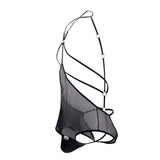 CandyMan Men's Underwear 99662X Tulle Bodysuit Color Black
