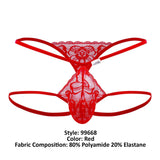 CandyMan Men's Underwear 99668 Jock Thongs Color Red