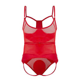 CandyMan Men's Underwear 99670 Harness Bodysuit Color Red