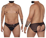CandyMan Men's Underwear 99672X Chain Jock Briefs Color Black