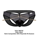 CandyMan Men's Underwear 99672X Chain Jock Briefs Color Black