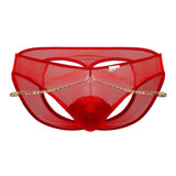 CandyMan Men's Underwear 99672X Chain Jock Briefs Color Red
